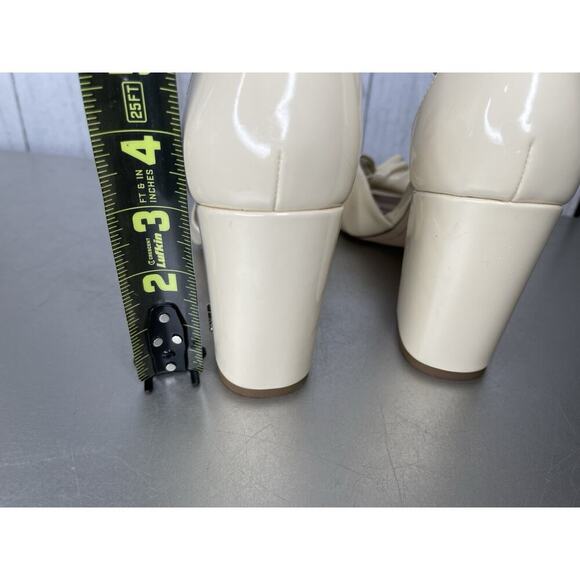 Sam Edelman Odina Cream Patent Open Toe Block Heels Sandal Size 7 - Picture 5 of 7